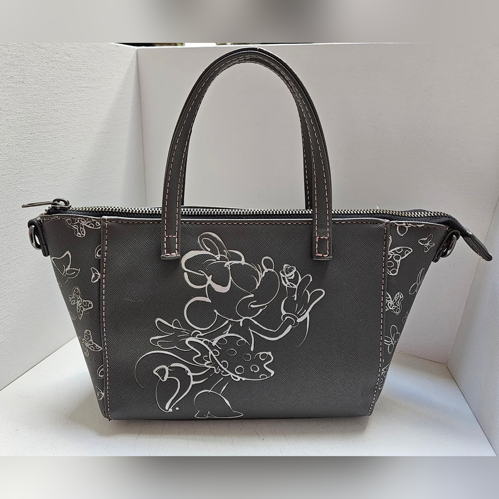 Disney MINNIE Smelling ROSE Gray Women's Bag